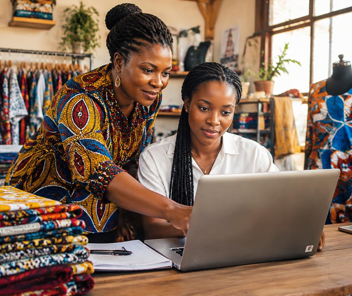 A mentor guiding a young entrepreneur
